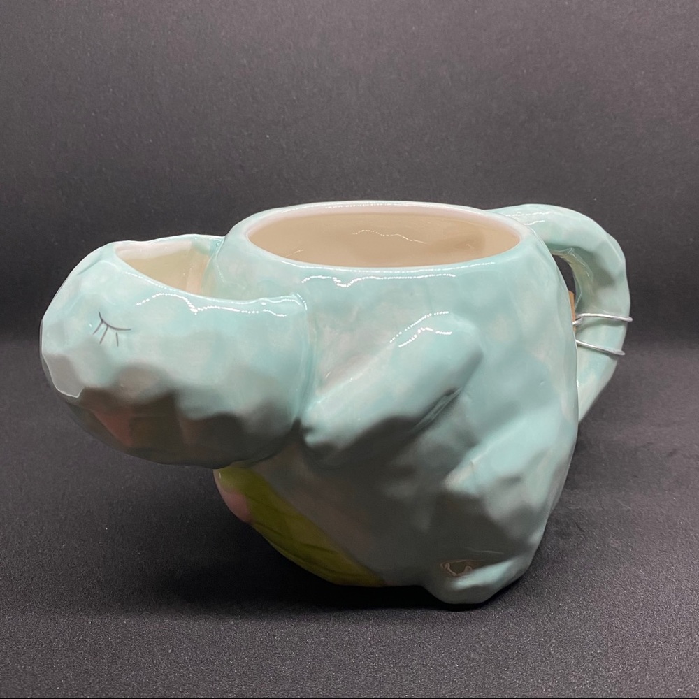 Tea-Rex Dinosaur 🦖 Tea Mug - Light Blue & Green